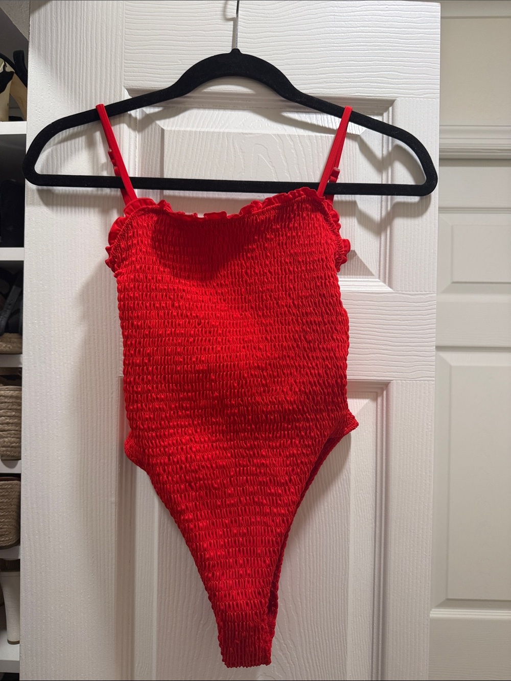 Victoria's Secret Red Smocked One-Piece Swimsuit